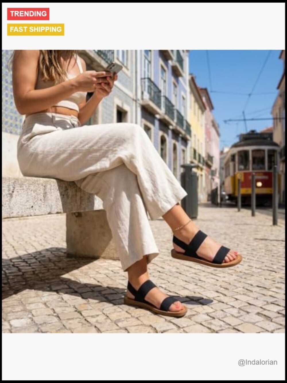 Memory Foam Stretch Sandals Slip-On Slides for Women - Picture 6 of 7